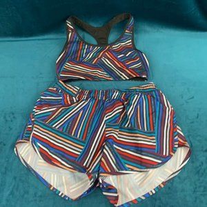 Old Navy Active Go Dry Sports Bra & Shorts Striped